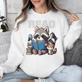 Animals Raccoon Reading Book Librarian Across America Kids Unisex Sweatshirt Animals Raccoon Reading Book Librarian Across America Kids Unisex Sweatshirt