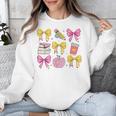 Apple Coquette Bow Books First Day Of School Back To School Unisex Sweatshirt