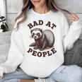 Bad At People Ferret Introvert Saying Slogan Tee Unisex Sweatshirt