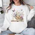 Book Flowers And Butterfly Beautiful Reading Reader Graphic Unisex Sweatshirt