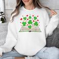 Book With Shamrocks Librarian Saint Patrick's Day Kids Unisex Sweatshirt