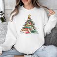 All Booked For Christmas Book Christmas Tree Lights Xmas Unisex Sweatshirt