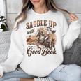 Bookish Retro Western Cowgirl Texas Book Lover Novel Reader Unisex Sweatshirt