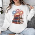 Books Fireworks 4th Of July Bookworm Patriotic Reader Unisex Sweatshirt