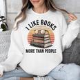 I Like Books More Than People Glasses Unisex Sweatshirt
