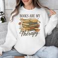 Books Are My Therapy Vintage Book Lover Daisy Art Unisex Sweatshirt