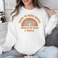 Born To Read Books Forced To Emails Vintage Retro Rainbow Unisex Sweatshirt