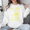 My Cat Guards My Mug And Book Humor Cats Premium Tri-Blend Unisex Sweatshirt