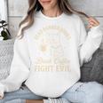 Cat Read Banned Books Drink Coffee Fight Evil Unisex Sweatshirt