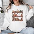 Christmas Cats Bookshelf Gingerbread Unisex Sweatshirt