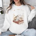 Coffee Cats & Books Cute Cat Book Lover Reading Unisex Sweatshirt