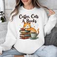 Coffee Cats And Books Lover For Women & Girls Coffee Unisex Sweatshirt