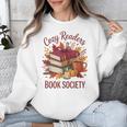Cozy Readers Book Society Fall Autumn Floral Pumpkin Season Unisex Sweatshirt