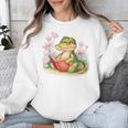 Crocodile Reading Book Watercolor Flowers Kids Unisex Sweatshirt Crocodile Reading Book Watercolor Flowers Kids Unisex Sweatshirt