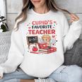 Cupid's Favorite Math Teacher Valentine Reading Book Women Unisex Sweatshirt