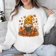 Cute Autumn Gnome Reading Pumpkin Book Lover Unisex Sweatshirt