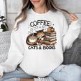 Cute Coffee Cats Books Lover Idea Women Men Kids Unisex Sweatshirt