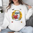 Cute Ghost Reading Book Retro Halloween Librarian Unisex Sweatshirt Cute Ghost Reading Book Retro Halloween Librarian Unisex Sweatshirt