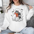 Cute Halloween Ghost Reading Book Unisex Sweatshirt Cute Halloween Ghost Reading Book Unisex Sweatshirt