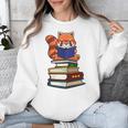 Cute Kawaii Kids Reading Books Glasses Red Panda Lover Unisex Sweatshirt