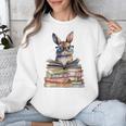 Cute Reading Bunny With Glasses Books Bookworm Reader Book Premium Tri-Blend Unisex Sweatshirt