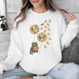Cute Reading Cat With Kitten Dandelion Flowers Book Lover Unisex Sweatshirt