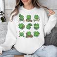 Cute Shamrock Reading St Patricks Day Teacher Book Lovers Unisex Sweatshirt