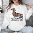 Dachshund Dog Dachshund Decor Books Nerds Dachshund Unisex Sweatshirt