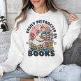 Easily Distracted By Books Read Goose Lover Bookworm Reading Unisex Sweatshirt