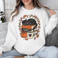 Fall Book Teacher Cat Books Halloween Autumn Librarian Unisex Sweatshirt Fall Book Teacher Cat Books Halloween Autumn Librarian Unisex Sweatshirt