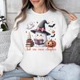 Ghost Reading Book Coquette Bow Halloween Girl Toddler Kid Premium Unisex Sweatshirt