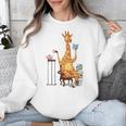 Giraffe Reading Tea Books Coffee Book Lover Graphic Unisex Sweatshirt Giraffe Reading Tea Books Coffee Book Lover Graphic Unisex Sweatshirt