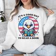 A Good Day To Read a Book Reading Eagle With American Flag Unisex Sweatshirt