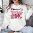 HUGvyn One Loved Teacher Valentine Book Heart Reading Bow Unisex Sweatshirt HUGvyn One Loved Teacher Valentine Book Heart Reading Bow Unisex Sweatshirt