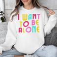 Introvert I Want To Be Alone Retro Wavy Unisex Sweatshirt Introvert I Want To Be Alone Retro Wavy Unisex Sweatshirt