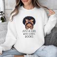 Just a Girl Who Loves Books Messy Bun Black Women Reading Unisex Sweatshirt
