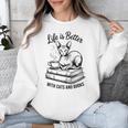 Life Is Better With Cats & Books Sphynx Cat Mom Women Unisex Sweatshirt Life Is Better With Cats & Books Sphynx Cat Mom Women Unisex Sweatshirt