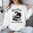 Life Is Better With Cats & Books Tuxedo Cat Mom Women Unisex Sweatshirt Life Is Better With Cats & Books Tuxedo Cat Mom Women Unisex Sweatshirt