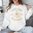 Love God Drink Coffee Read Books Lovers Vintage Christian Unisex Sweatshirt