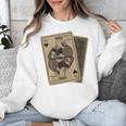 Queen Of Books Playing Card Aesthetic For Book Lovers Premium Tri-Blend Unisex Sweatshirt
