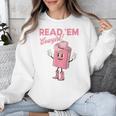 Read 'Em Western Cowgirl Retro Groovy Reading Books Unisex Sweatshirt Read 'Em Western Cowgirl Retro Groovy Reading Books Unisex Sweatshirt