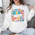 Reads Across Tee America Reading Teacher Books Reader Kids Unisex Sweatshirt