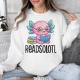 Readsolotl Cute Axolotl Reading Book Kawaii Pink Aesthetic Unisex Sweatshirt