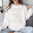 Saddle Up With a Good Book Cowgirl Western Women Vintage Unisex Sweatshirt Saddle Up With a Good Book Cowgirl Western Women Vintage Unisex Sweatshirt