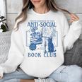 Sarcastic Anti Social Book Club Cat Skull Book Lover Unisex Sweatshirt