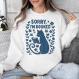 Sorry I'm Booked Cat Reading Book Boho Flowers Vintage Unisex Sweatshirt