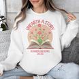 Unearth a Story 2026 Summer Reading Program Flowers Book Premium Tri-Blend Unisex Sweatshirt