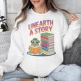 Unearth A Story Cute Turtle Reading Books Librarian Unisex Sweatshirt Unearth A Story Cute Turtle Reading Books Librarian Unisex Sweatshirt