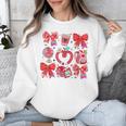 Valentine Teacher Coquette Bow Pencil Heart Book Girl Women Unisex Sweatshirt Valentine Teacher Coquette Bow Pencil Heart Book Girl Women Unisex Sweatshirt