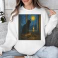 Van Gogh Starry Night Art Cat And Book Lovers Unisex Sweatshirt Van Gogh Starry Night Art Cat And Book Lovers Unisex Sweatshirt